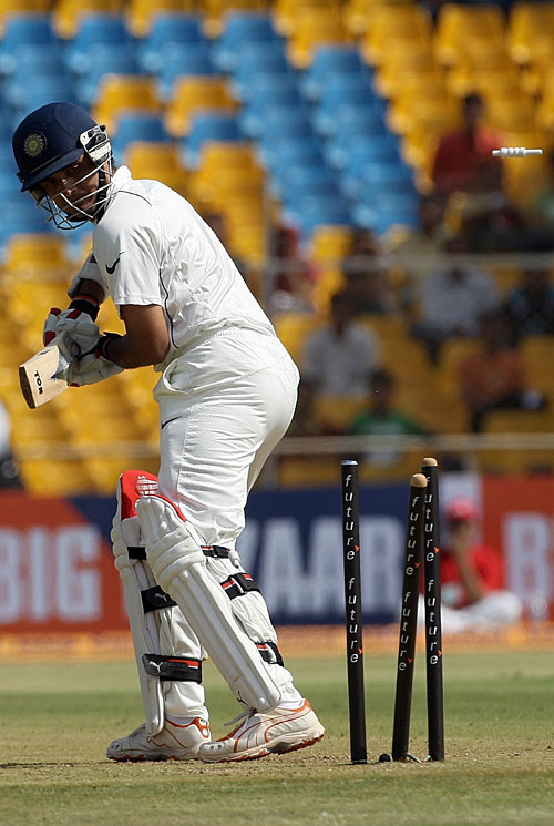 Saurav Ganguly got bowled at duck